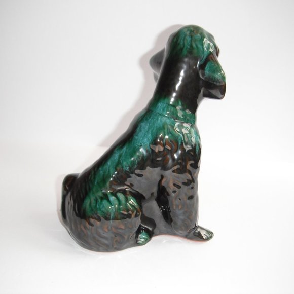 Vintage Blue Mountain Pottery Ceramic Dog Figurine Statue Sculpture Green/Black - Picture 7 of 8